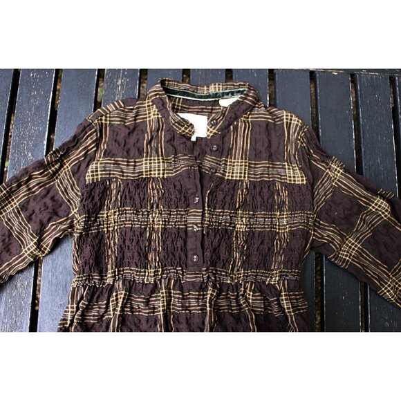 Timberland - Heavyweight Smock Front Tunic in Brown Plaid, size Large - Picture 5 of 13